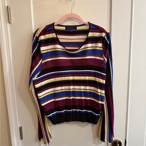 RACHEL Rachel Roy Multicolor Striped Long Sleeve Top
